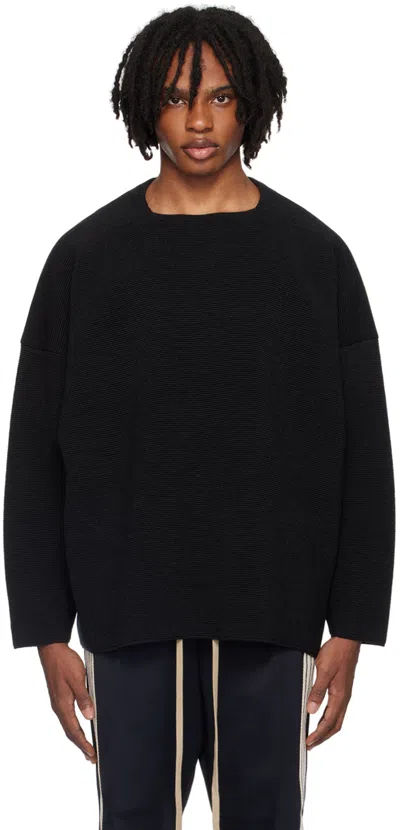 Fear Of God Black Dropped Shoulder Jumper In Melange Black