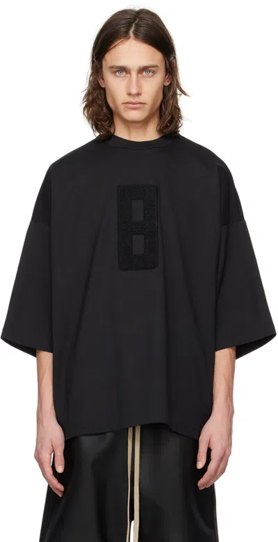 FEAR OF GOD BLACK EMBROIDERED T-SHIRT