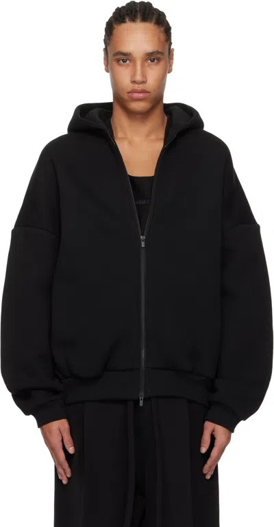 FEAR OF GOD BLACK 'ETERNAL' FLEECE FULL ZIP HOODIE
