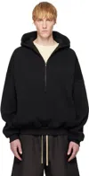 Fear Of God Black Sweatshirt With Hood And Dropped Shoulders In Cotton Blend Man