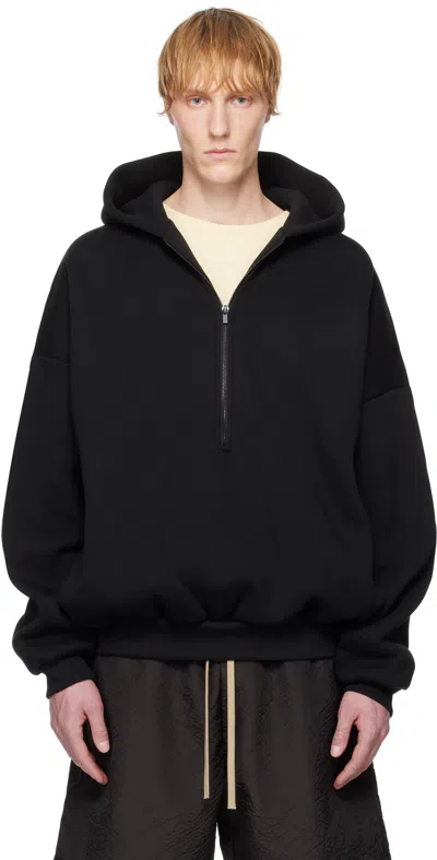 FEAR OF GOD BLACK ETERNAL HALF ZIP HOODIE
