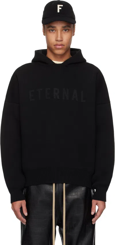 FEAR OF GOD BLACK 'ETERNAL' MERINO KNIT HOODIE
