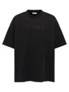 Fear Of God Eternal Black Crewneck T-shirt With Tonal Embroidery On The Front And Logo Patch On The Rear In Cott In Black