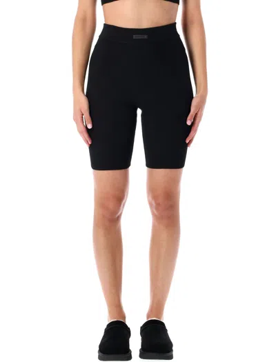 FEAR OF GOD BLACK FEAR OF GOD ESSENTIALS BIKER SHORTS