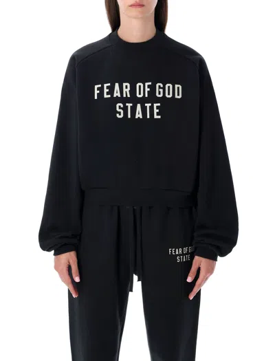 FEAR OF GOD BLACK FEAR OF GOD ESSENTIALS SWEATSHIRT