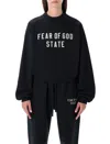 Fear Of God Fleece Raglan Crewneck Sweatshirt In Black