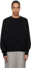 Shop Fear Of God Black Fine Knit Crewneck Sweater
