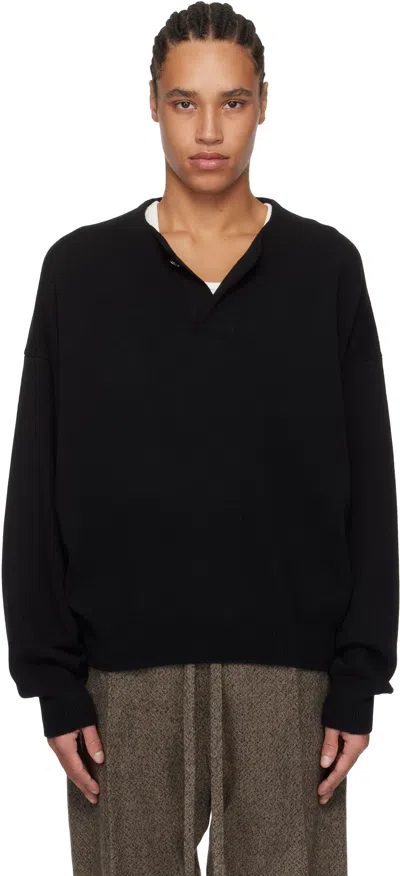 Fear Of God Black Fine Knit Henley