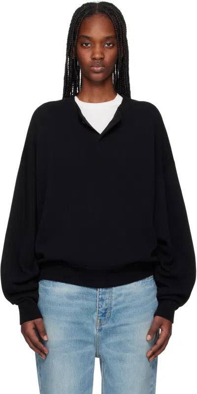 Fear Of God Black Fine Knit Henley