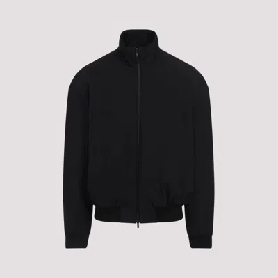 FEAR OF GOD BLACK HIGH NECK BOMBER VIRGIN WOOL JACKET