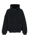 Fear Of God Black Hoodie With Zip Closure And Eternal Writing On The Back