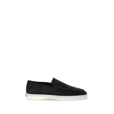 FEAR OF GOD BLACK LEATHER SLIP-ON LOAFERS