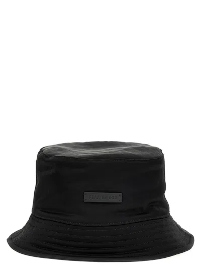 FEAR OF GOD BLACK LOGO PATCH BUCKET HAT