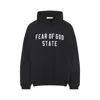 Fear Of God Jet Black Cotton 90s Fit Fleece Hoodie In Black