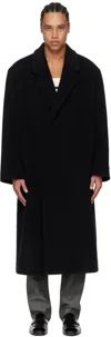 Fear Of God Black Melton Wool Coat In Black