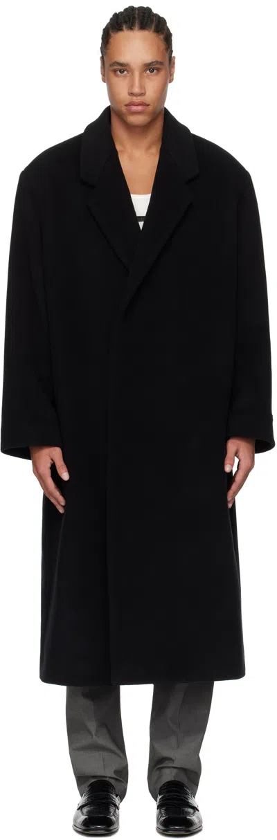 Fear Of God Black Melton Wool Coat