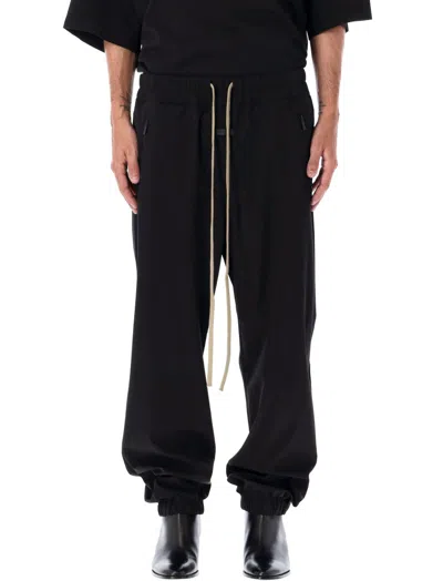 FEAR OF GOD BLACK NYLON TRACK TROUSERS