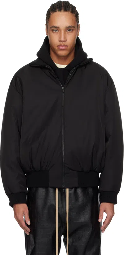 Fear Of God Black Cotton And Wool Sweatshirt
