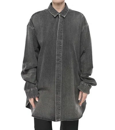 Fear Of God Black Oversized Solid Shirt In Gray