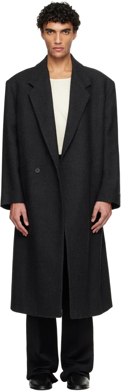 Fear Of God Black Shetland Wool Classic Overcoat