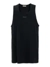 Fear Of God Black Sleeveless Tank Top With Logo Patch On The Front In Cotton Stretch Man In Black