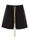 Fear Of God Drawstring Elastic Waistband Wool Shorts In Black
