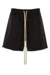 Fear Of God Drawstring Elastic Waistband Wool Shorts In Black