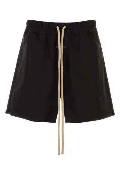 FEAR OF GOD BLACK STRETCH NYLON BLEND BERMUDA SHORTS