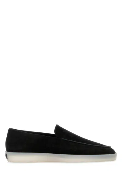 FEAR OF GOD SLIP ON IN PELLE SCAMOSCIATA NERA  UOMO