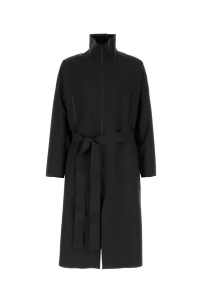 Fear Of God Black Wool Trench Coat With High Collar