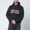 Fear Of God Black Vintage-effect Sweatshirt With Logo Print In Black