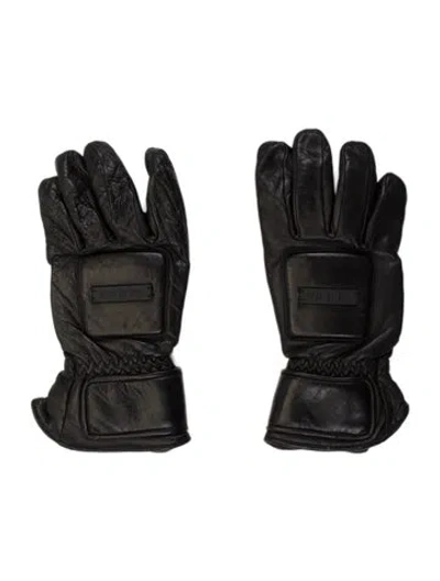 Pre-owned Fear Of God Black Winter Gloves With Velcro Closure