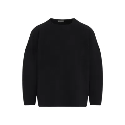 Fear Of God Black Dropped Shoulder Sweater In Melange Black