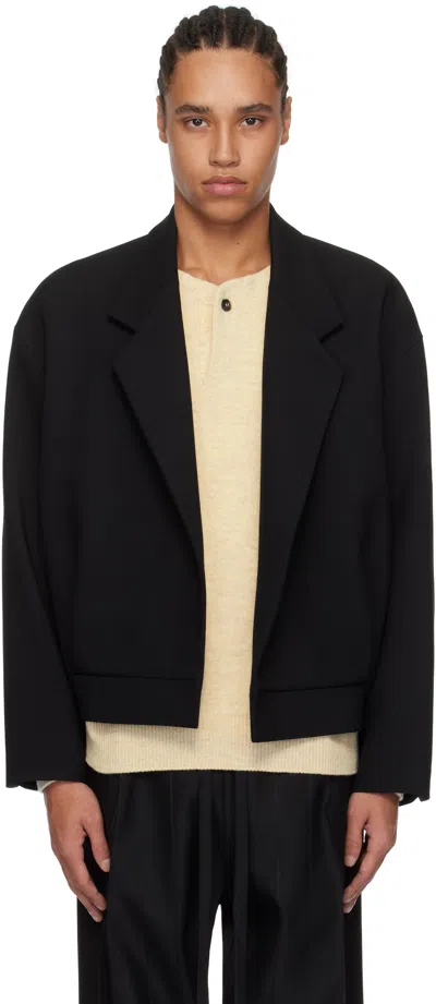 Fear Of God Black Wool Gabardine Notch Lapel Blazer