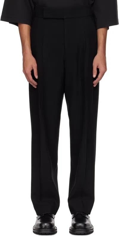 Fear Of God Black Wool Gabardine Single Pleat Trousers