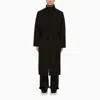 FEAR OF GOD BLACK WOOL TRENCH COAT WITH HIGH COLLAR