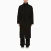 Fear Of God Black Wool Trench Coat With High Collar In Black
