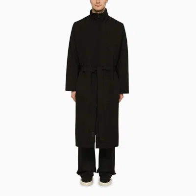 Fear Of God Black Wool Trench Coat With High Collar Men