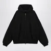 Fear Of God Black Hoodie With Zip Closure And Eternal Writing On The Back
