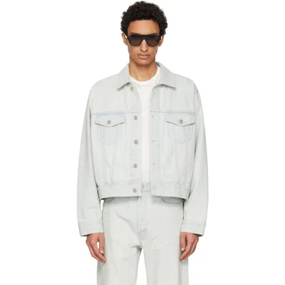 Fear Of God Blue Bleached Denim Classic Trucker Jacket In Neutral