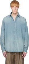 Fear Of God Light Blue Shirt With Faded Denim Effect