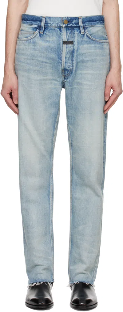 Fear Of God Blue Classic 5 Pocket Jeans In Light Blue