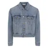 Fear Of God Light Blue Denim Jacket With Button-up Front And Vintage Finish In Blue