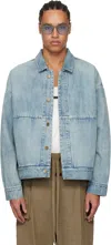 Fear Of God Denim Trucker Casual Jackets And Parka Blue In Indigo 2