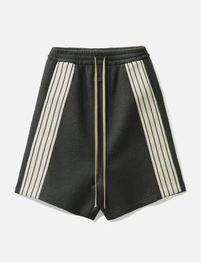 Fear Of God Boiled Wool Striped Relaxed Short In Brown
