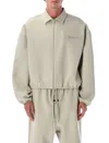 Fear Of God Bonded Canvas Zip-up Jacket With Boxy Fit And Urban Aesthetic In Neutral