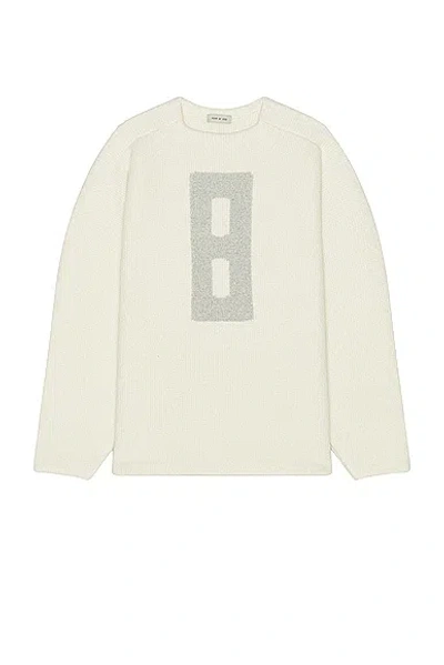 Fear Of God Boucle Straight Neck Relaxed Sweater In Cream