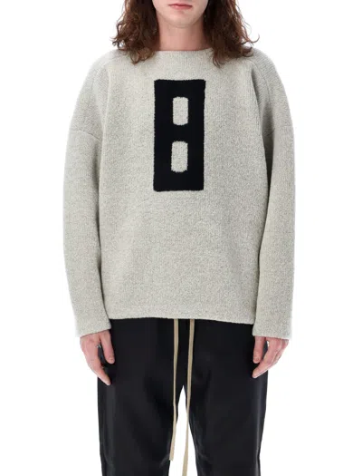 Fear Of God Boucle Straight Neck Jumper In Dove Grey