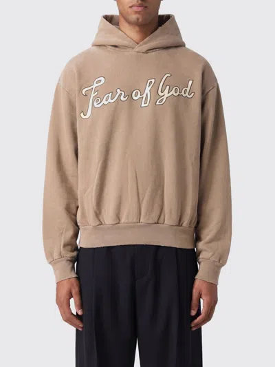 Fear Of God Cotton Hoodie With Logo In Animal Print