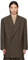 FEAR OF GOD BROWN DOUBLE-BREASTED BLAZER